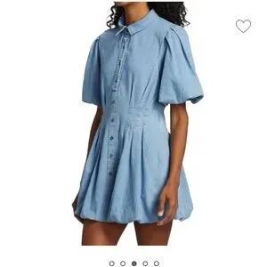 jonathan simkhai denim ruffle dress Jonathan Simkhai Blue Ruffle Distressed Denm Dress
